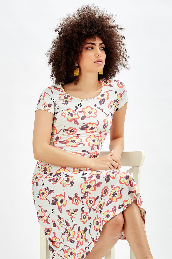 SNS Sense Coral Short Sleeve Long Dress - Hellendoorn