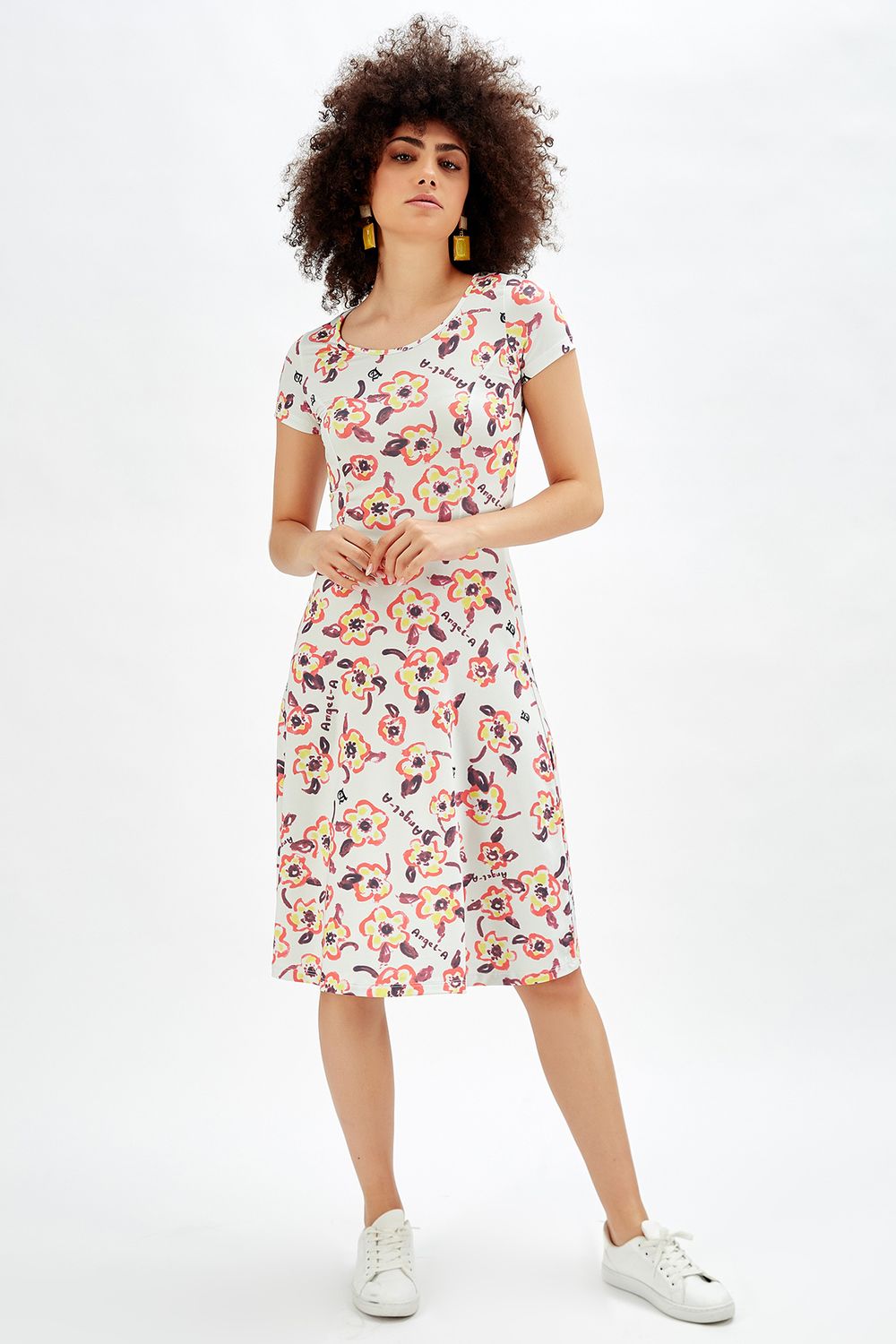 SNS Sense Coral Short Sleeve Long Dress - Hellendoorn