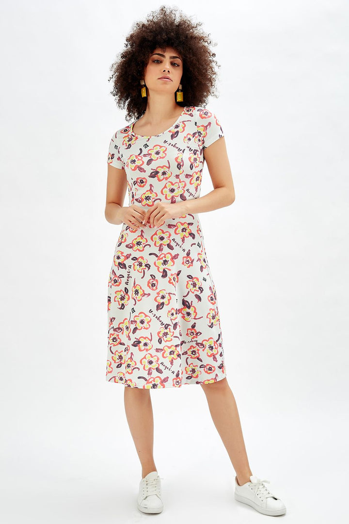 SNS Sense Coral Short Sleeve Long Dress - Hellendoorn