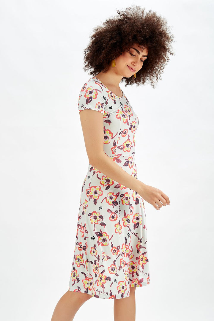 SNS Sense Coral Short Sleeve Long Dress - Hellendoorn