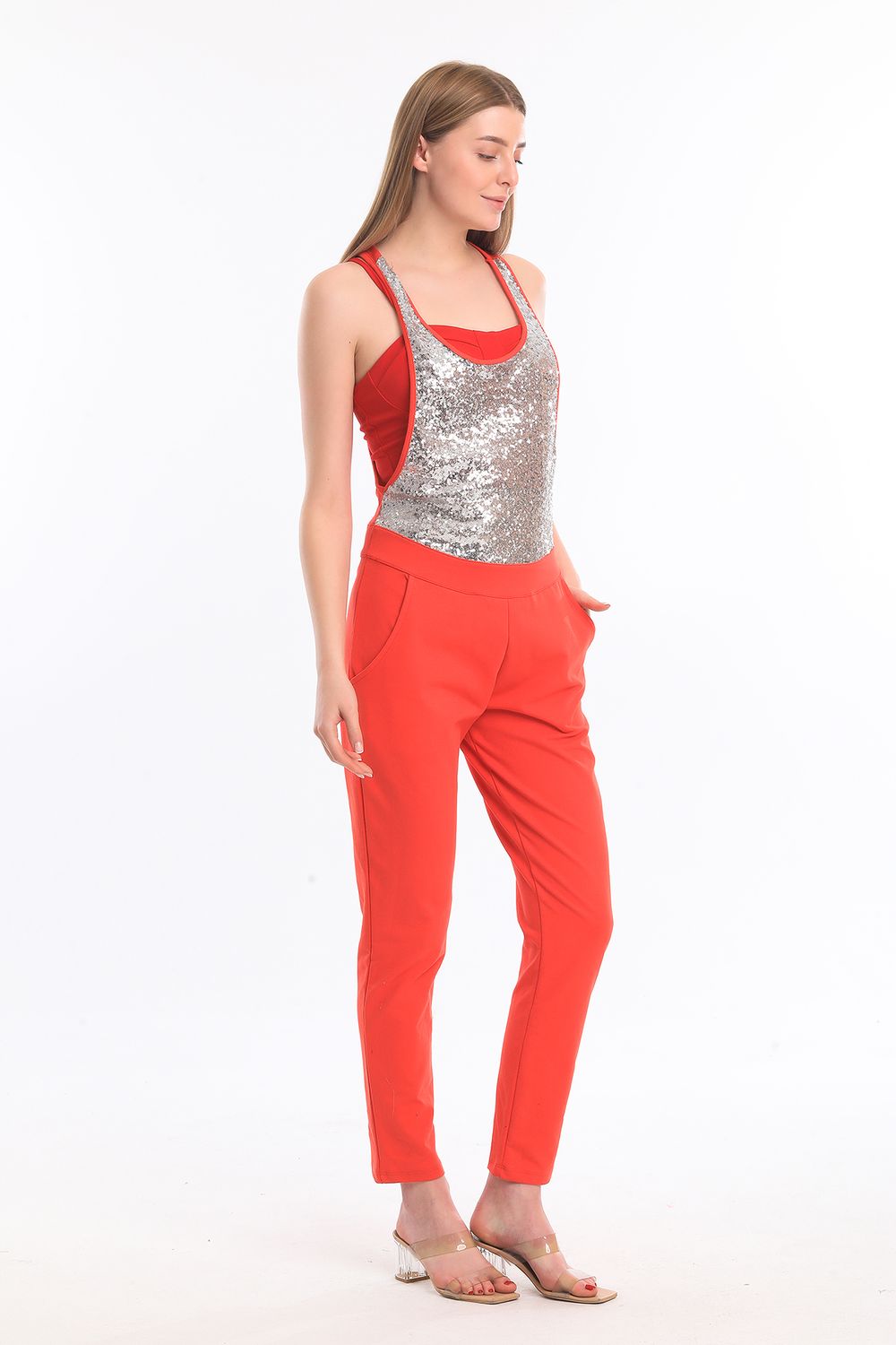 SNS Sense Coral Sequin Detailed Jumpsuit - Seraing