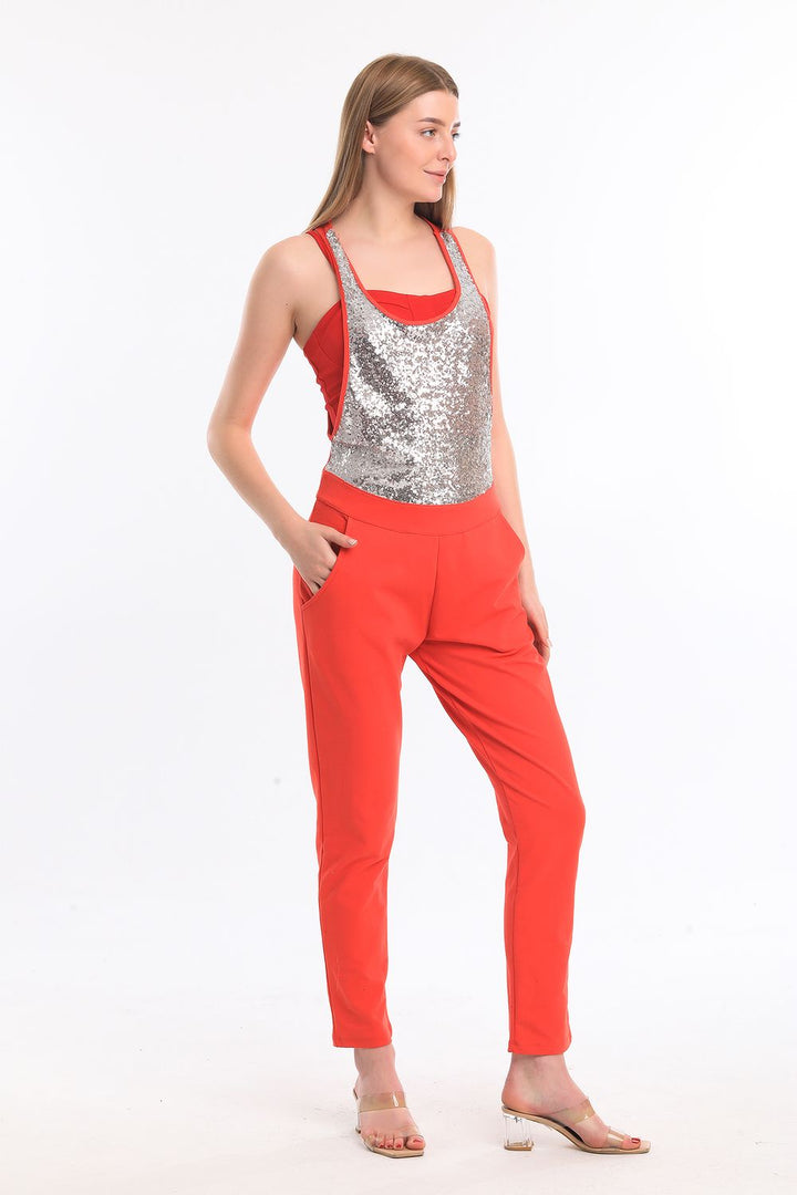 SNS Sense Coral Sequin Detailed Jumpsuit - Seraing