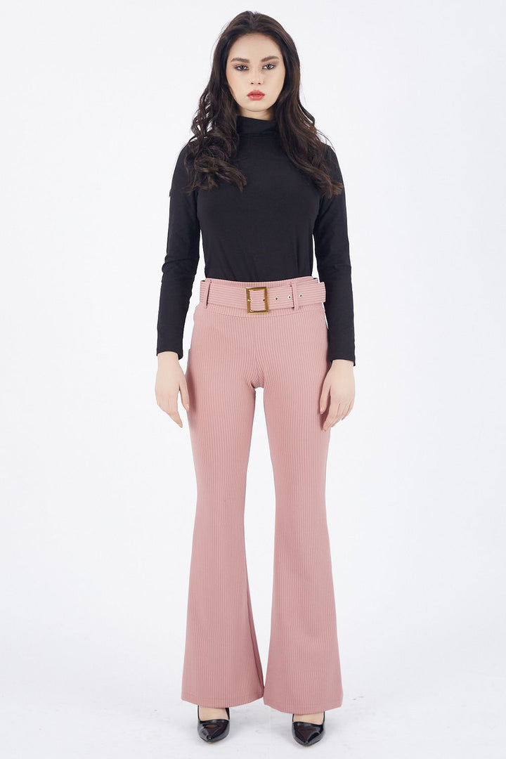 SNS Sense Powder Belted Lycra Ribbed Velvet Pants - Vilvoorde