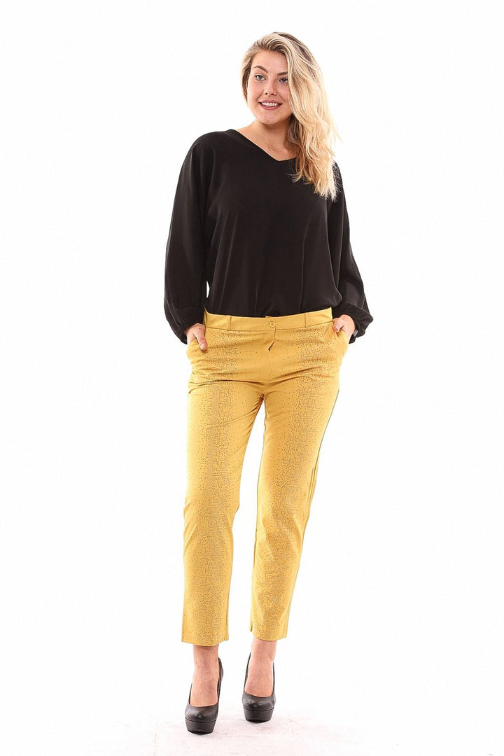SNS Sense Saffron Stone Printed Fabric Pants - Springfield
