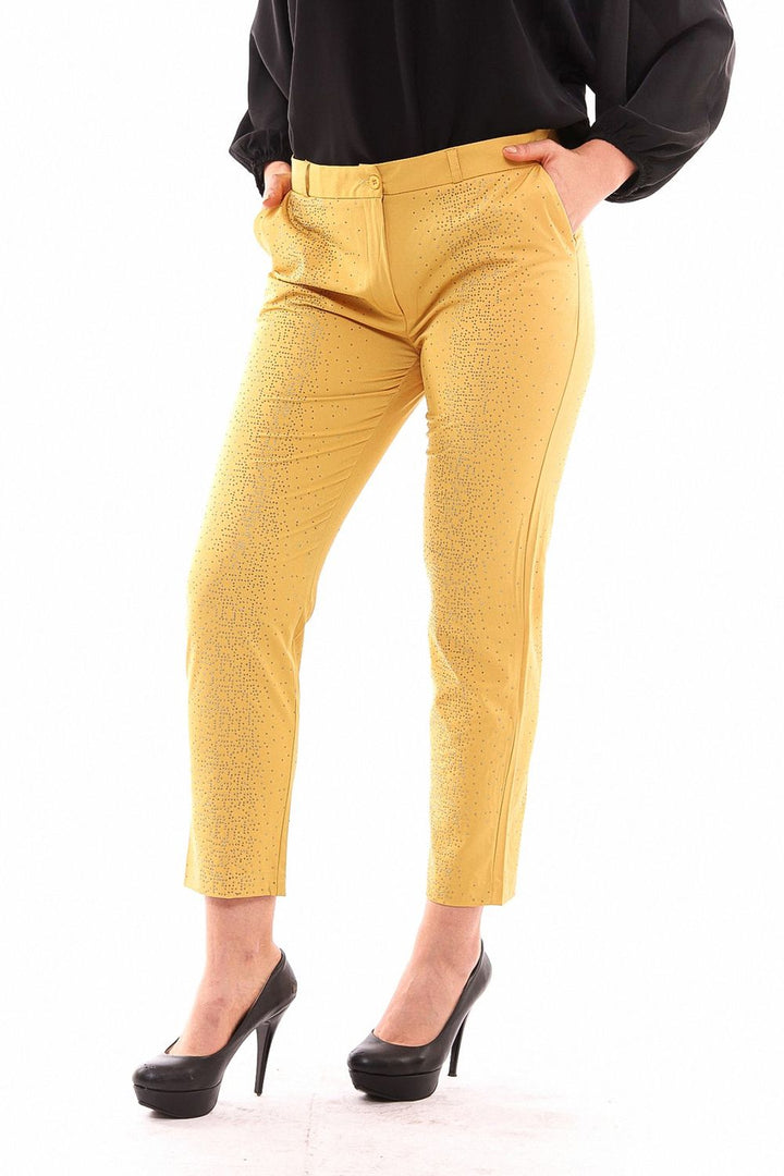 SNS Sense Saffron Stone Printed Fabric Pants - Springfield