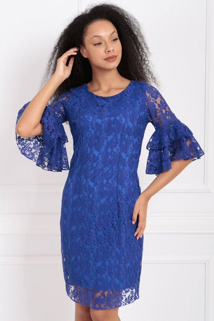 SNS Sense Saks Lace Sleeve Ruffled Dress - Sievierodonetsk