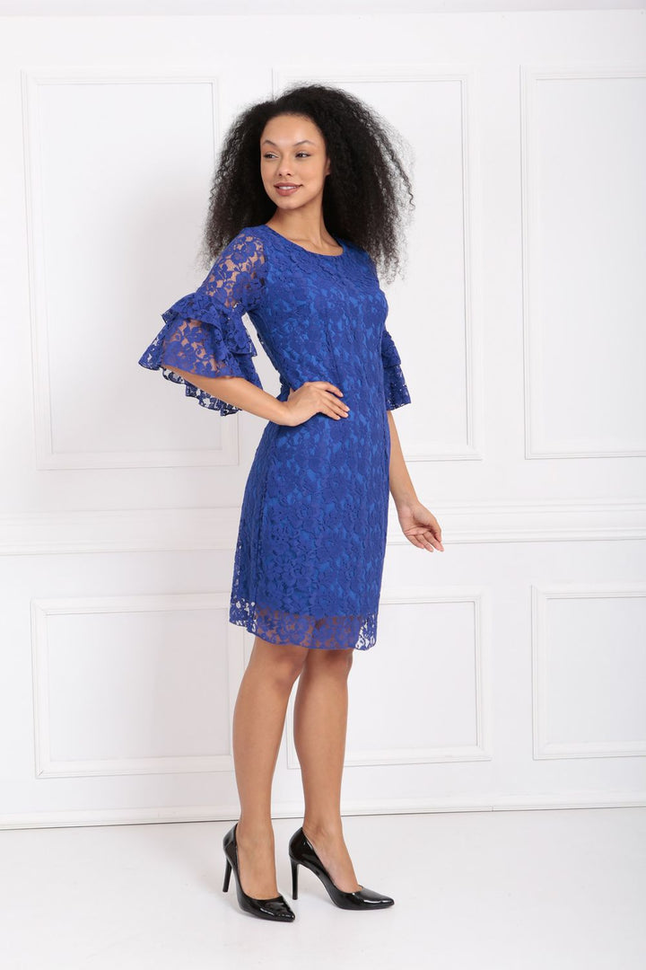 SNS Sense Saks Lace Sleeve Ruffled Dress - Sievierodonetsk