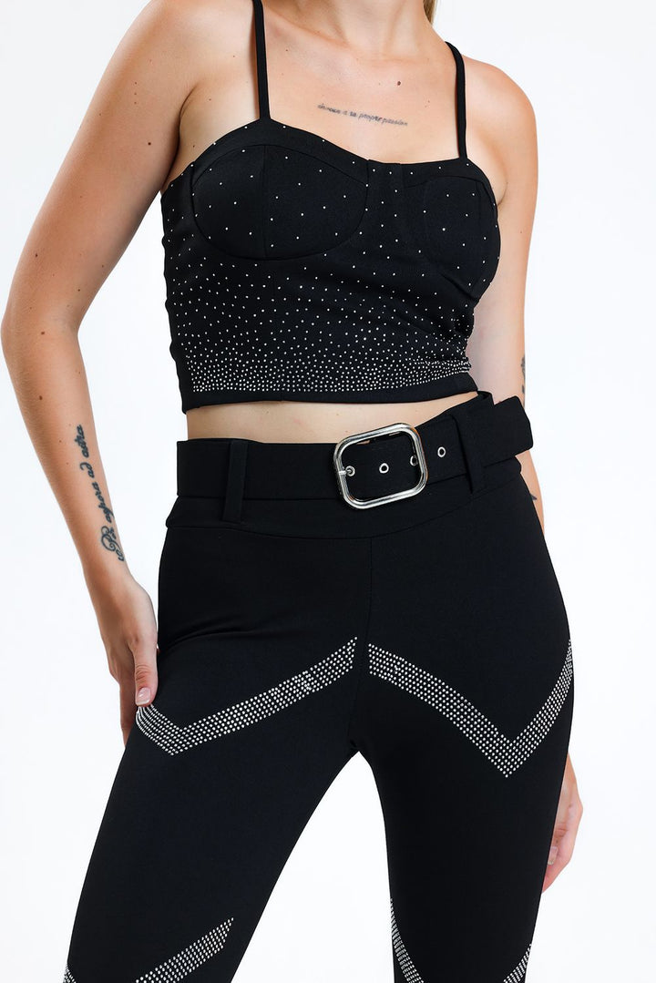 SNS Sense Black Sergeant Rank Stone Detailed Formal Trousers - Apache Junction