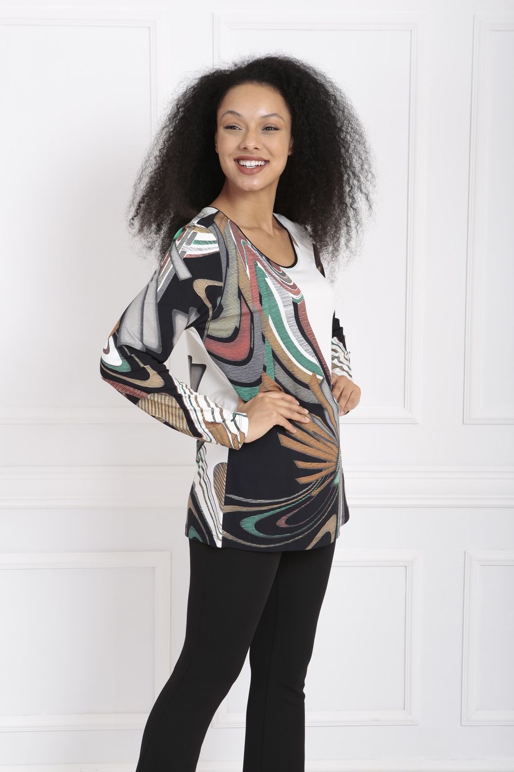 SNS Sense Black Ecru Bader Bow Detailed Short Sleeve Panel Stone Embellished Shirt - Puerto Real