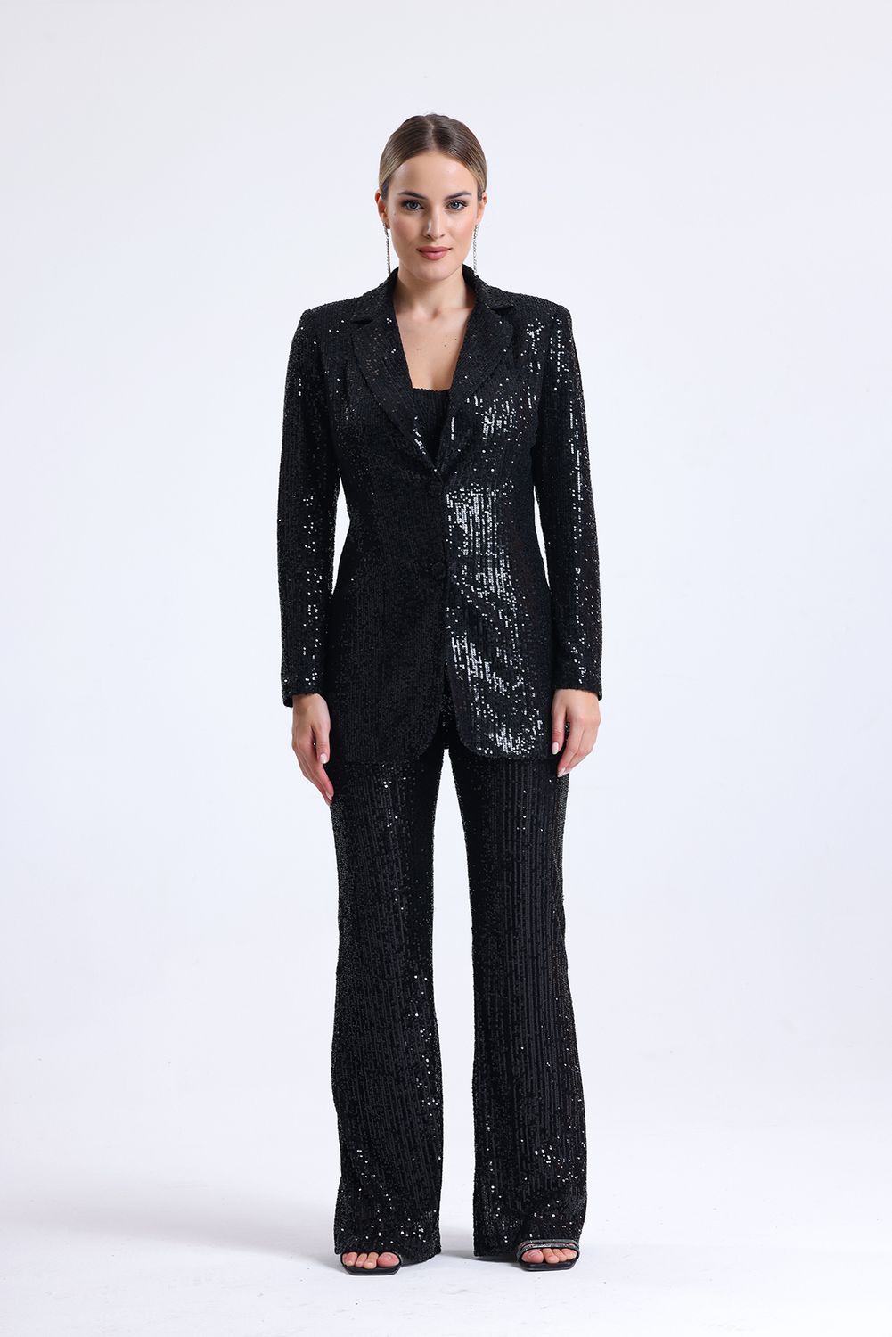 SNS Black Sequin Lined Blazer - Lancaster