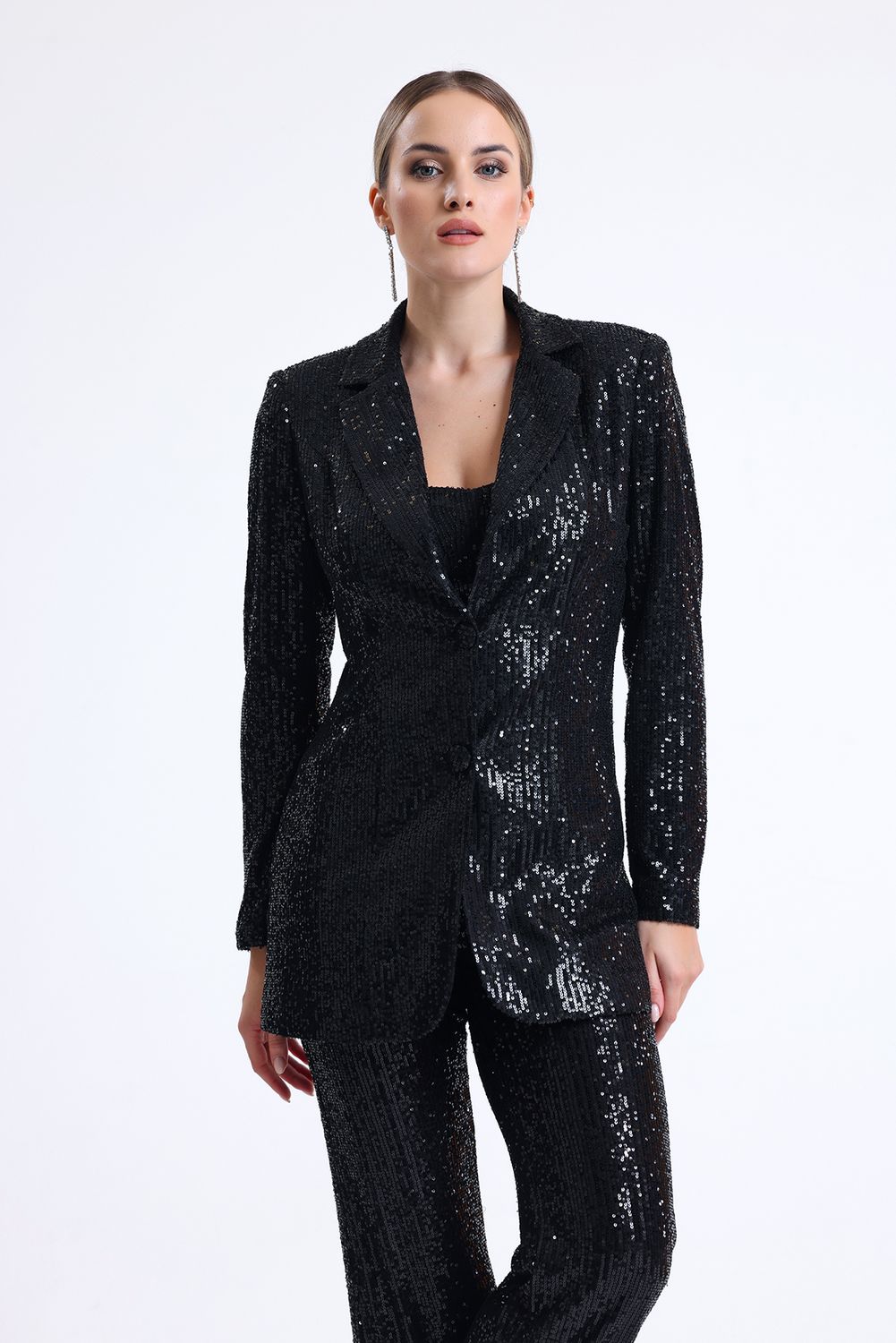 SNS Black Sequin Lined Blazer - Lancaster