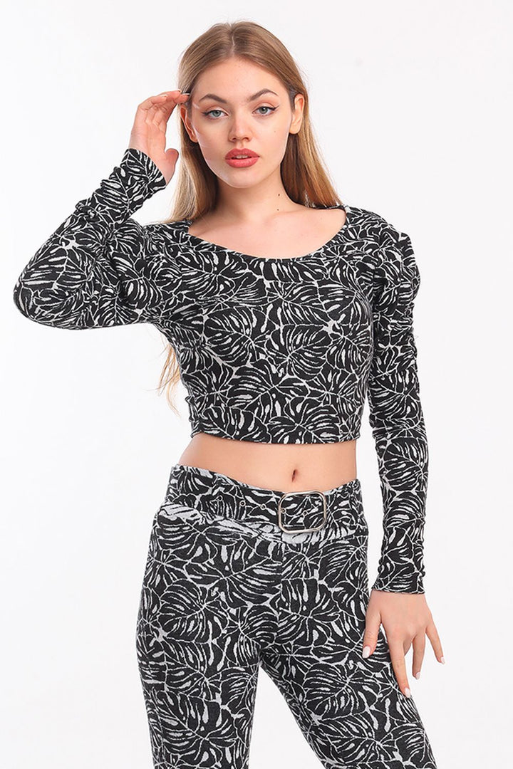 SNS Sense Black Jacquard Blouse - Stonecrest
