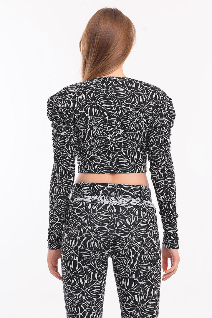 SNS Sense Black Jacquard Blouse - Stonecrest