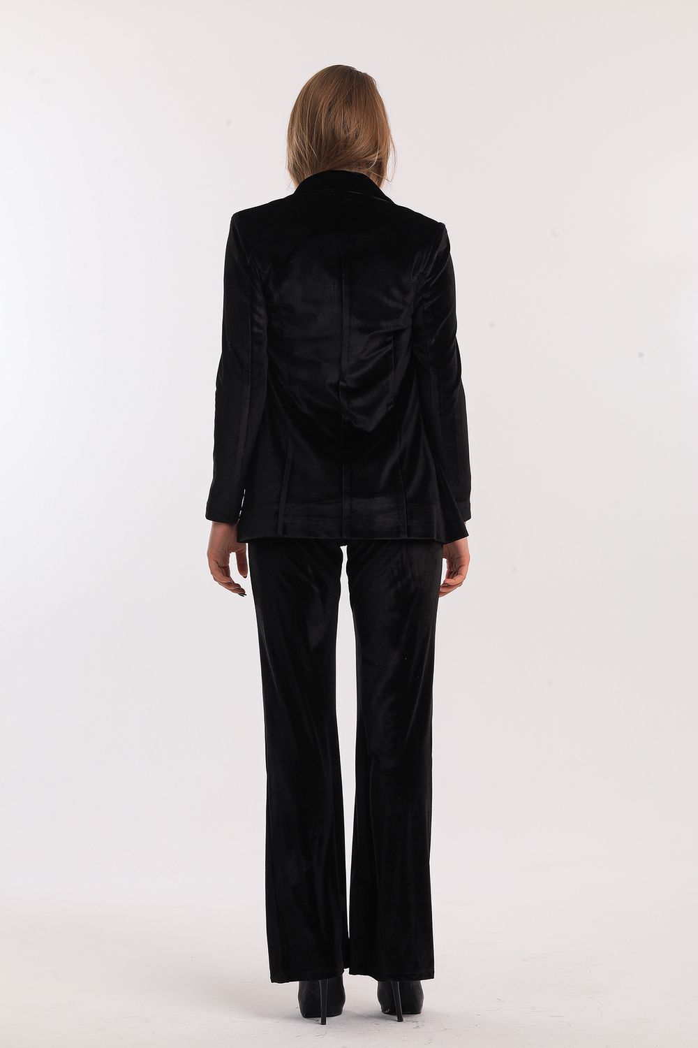 SNS Sense Black Velvet Jacket Trousers Suit - Hollister