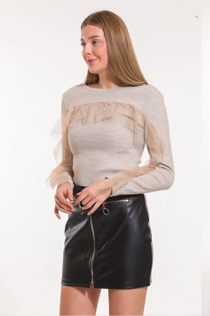 SNS Sense Black Metal Zippered Leather Mini Skirt - Taylor