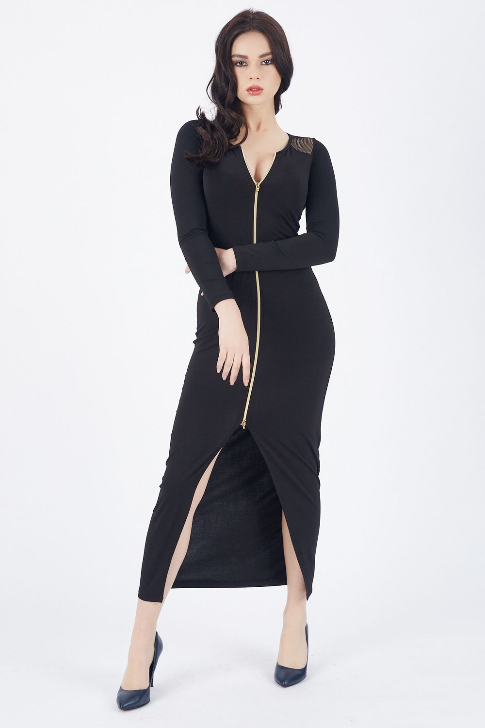 SNS Black Shoulders and Back Mesh Candy Dress with Sense Garnish - Eastleigh