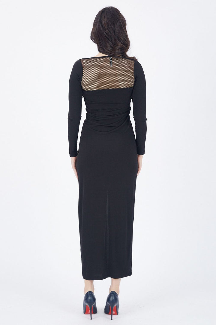 SNS Black Shoulders and Back Mesh Candy Dress with Sense Garnish - Eastleigh