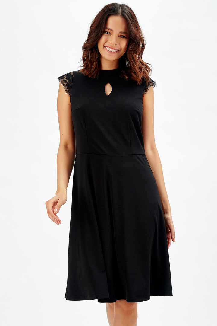 SNS Sense Black Window Detailed Evening Dress - Tuscaloosa