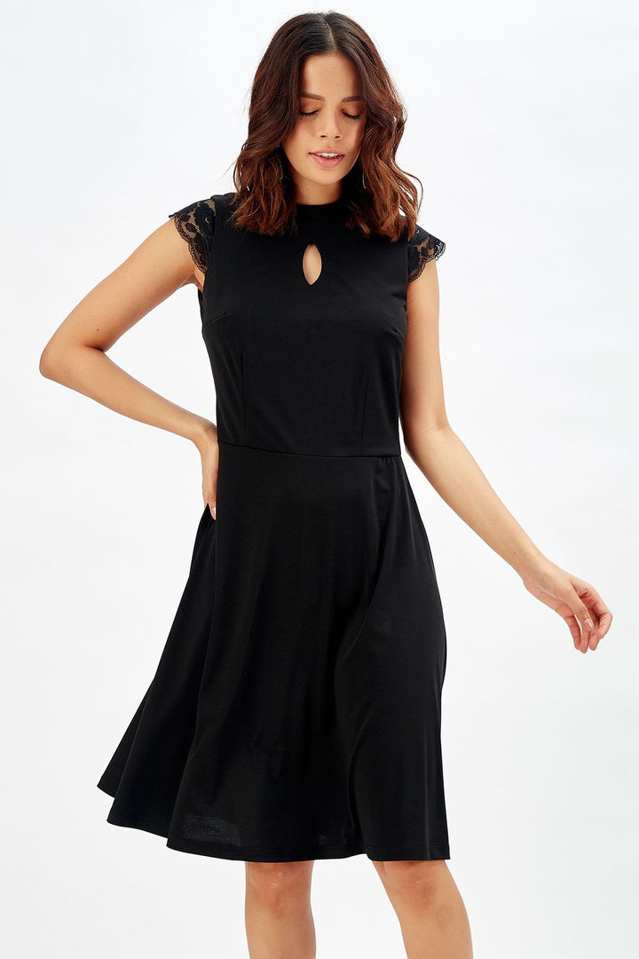 SNS Sense Black Window Detailed Evening Dress - Tuscaloosa