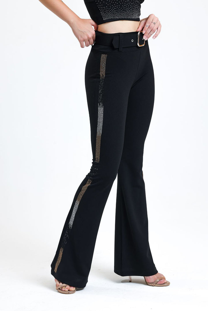 SNS Sense Black Stone Detailed Evening Trousers - Anderlecht