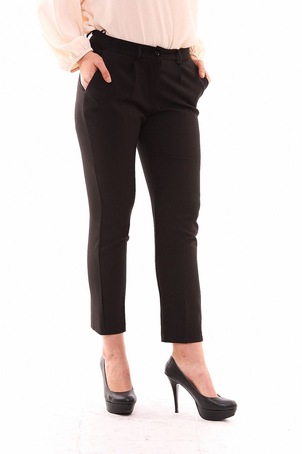 SNS Sense Black Single Pleated Pants - Rubí