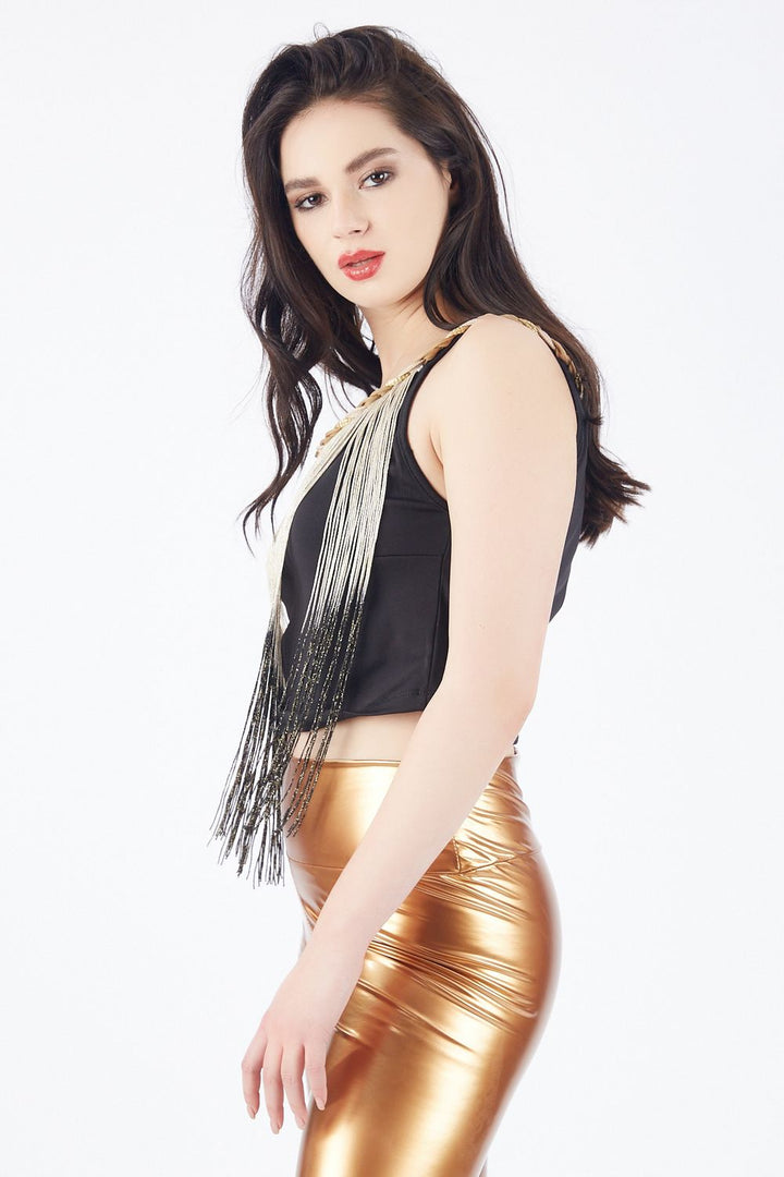 SNS Sense Black Collar Hair Braided Blouse_Blz32274 - Santa Cruz