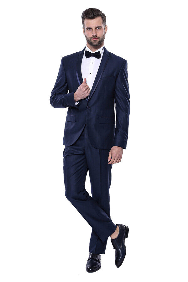 WSS Shawl Lapel Blue Wedding Suit  - Taylorsville