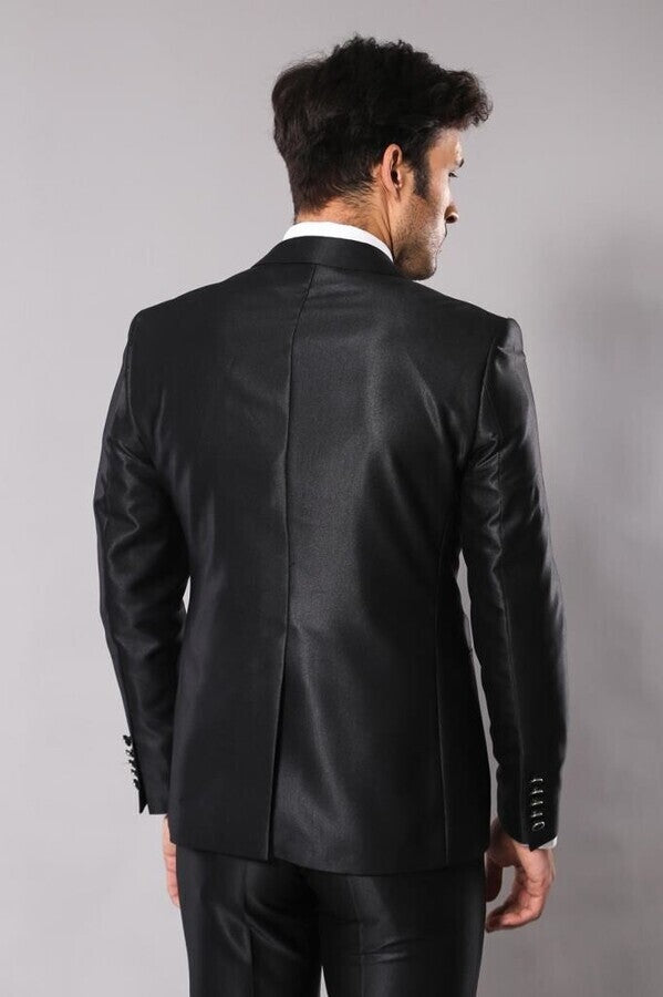 WSS Shiny Black Men's Suit  - Braintree