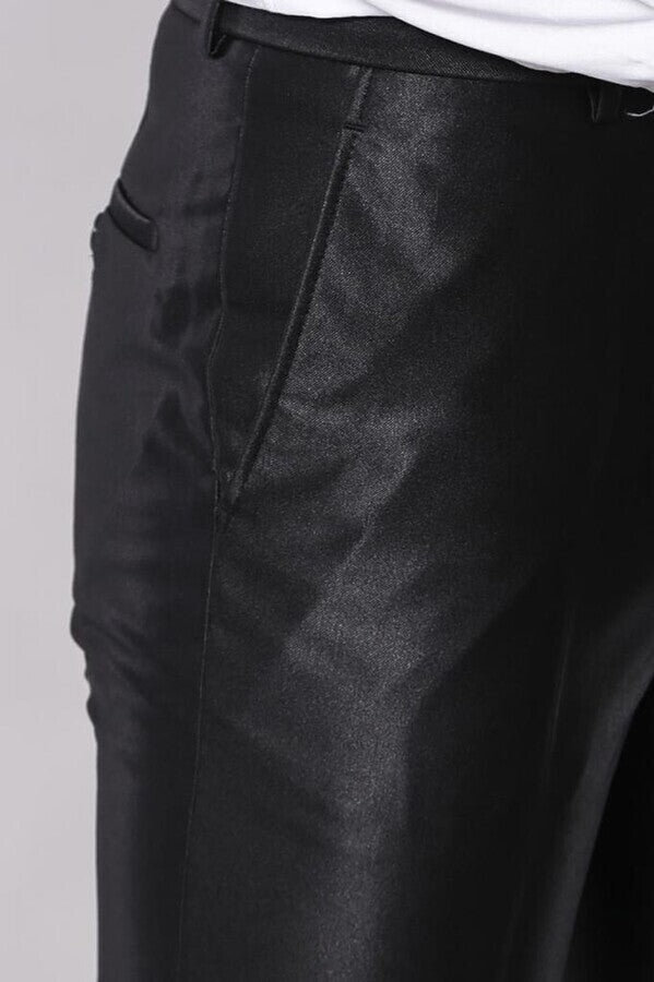 WSS Shiny Black Men's Suit  - Braintree