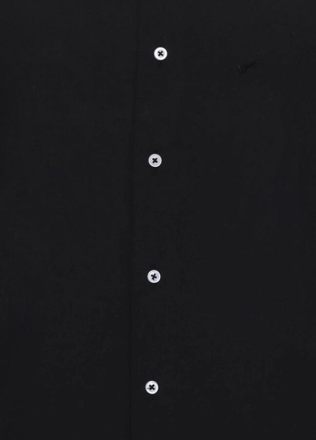 WSS Short Sleeves Cotton Black Men Shirt  - Collado-Villalba