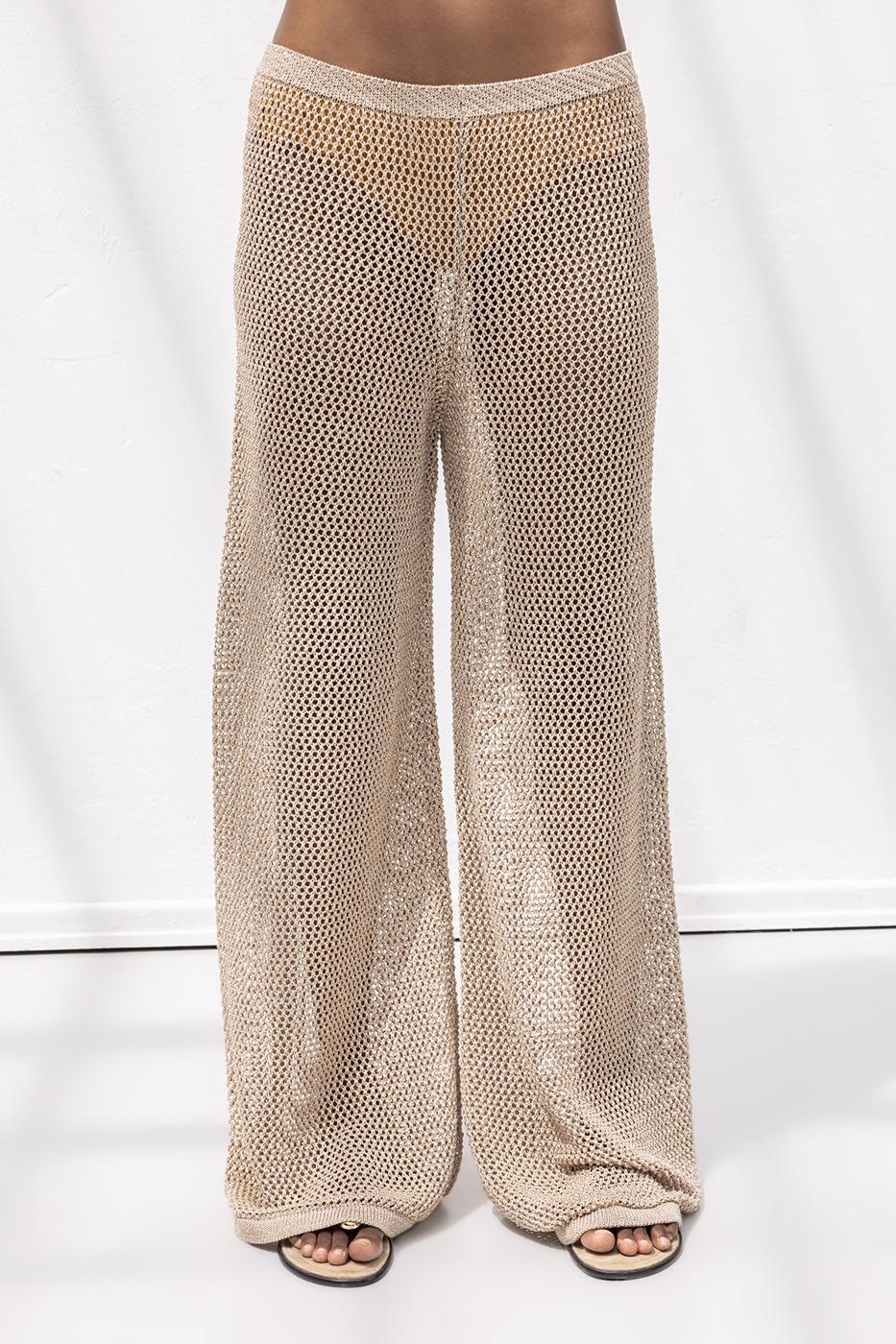 BSL Women Glittery Knitted Loose Beach Pants - Wheaton