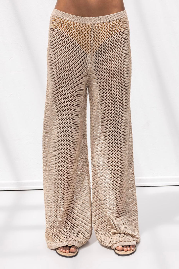 BSL Women Glittery Knitted Loose Beach Pants - Wheaton