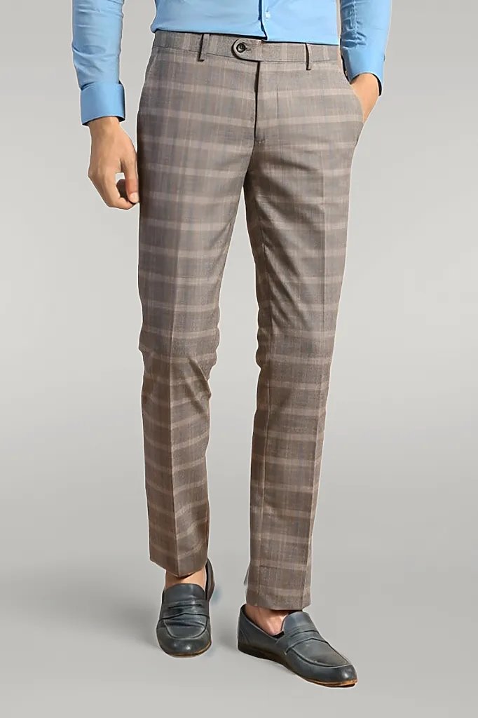 WSS Single Button Peak Lapel 3-Piece Suit in Beige - Singen