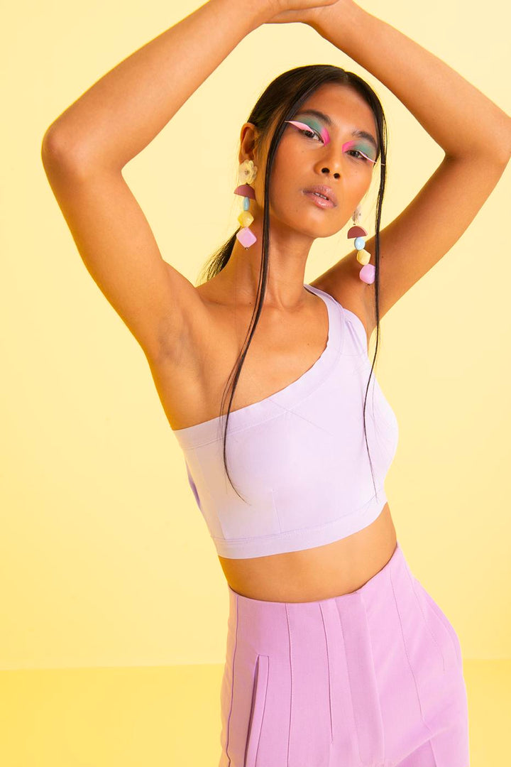 BSL Women One Shoulder Strapped Back Crop Top - Rosny-sous-Bois
