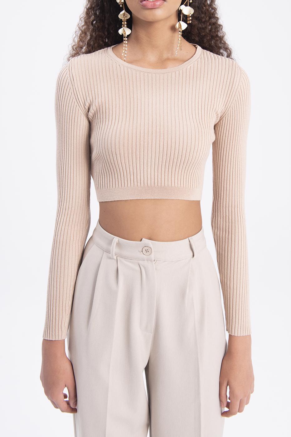 BSL Women Cross back tie knitted top - Floreşti