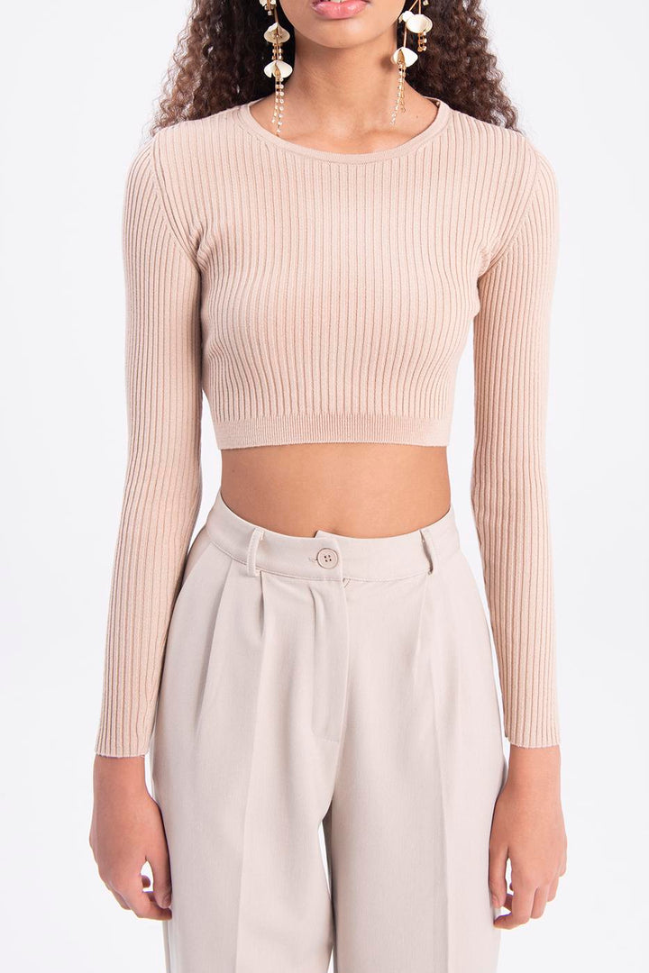 BSL Women Cross back tie knitted top - Floreşti