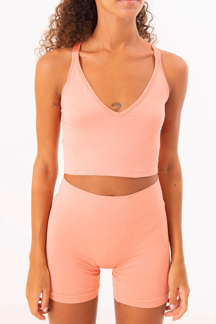 BSL Women Back Cross Tied Strapped Crop Top - Washington
