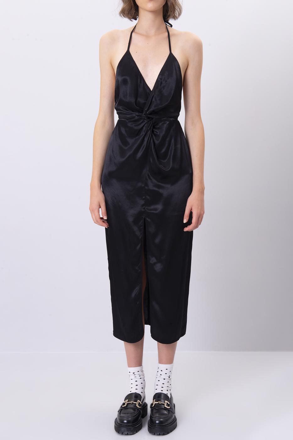 BSL Women Open Back Halter Neck Midi Dress - Lousada