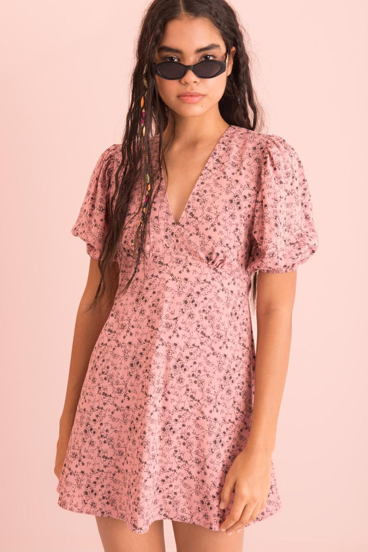 BSL Women Open Back V-Neck Mini Dress - Abilene