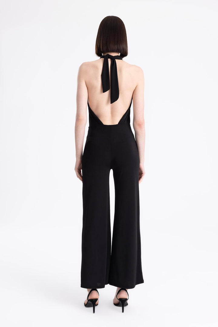 BSL Women Open Back Neck Tie Jumpsuit - Coalville