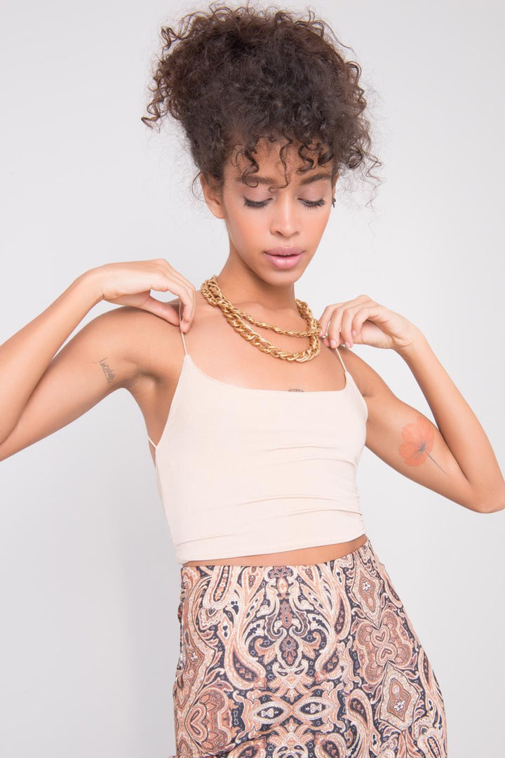 BSL Women Open Back Cross Band Crop Top - Anniston