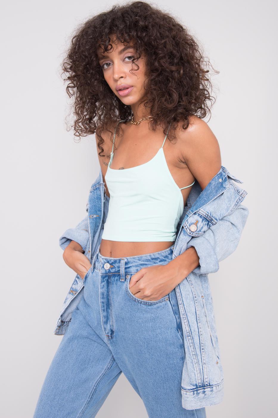 BSL Women Open Back Cross Band Crop Top - West Hollywood