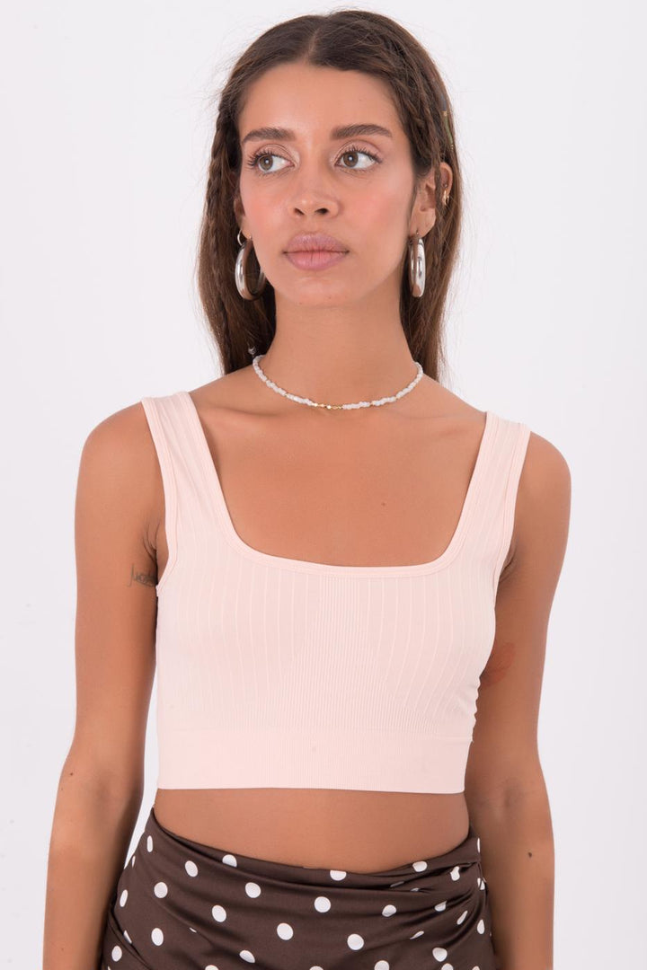BSL Women Open Back Square Neck Cami Top - García