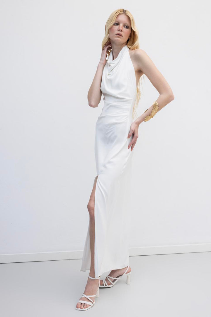 BSL Women Backless Maxi Satin Dress - Ingelheim