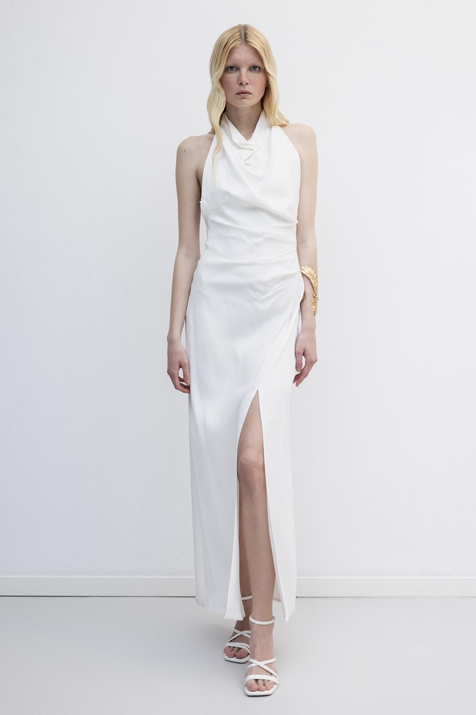 BSL Women Backless Maxi Satin Dress - Ingelheim