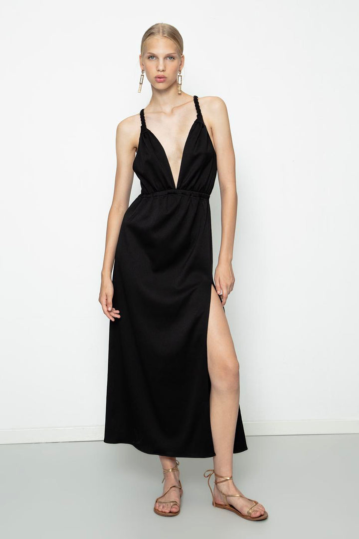 BSL Women Backless Satin Dress - Biel/Bienne