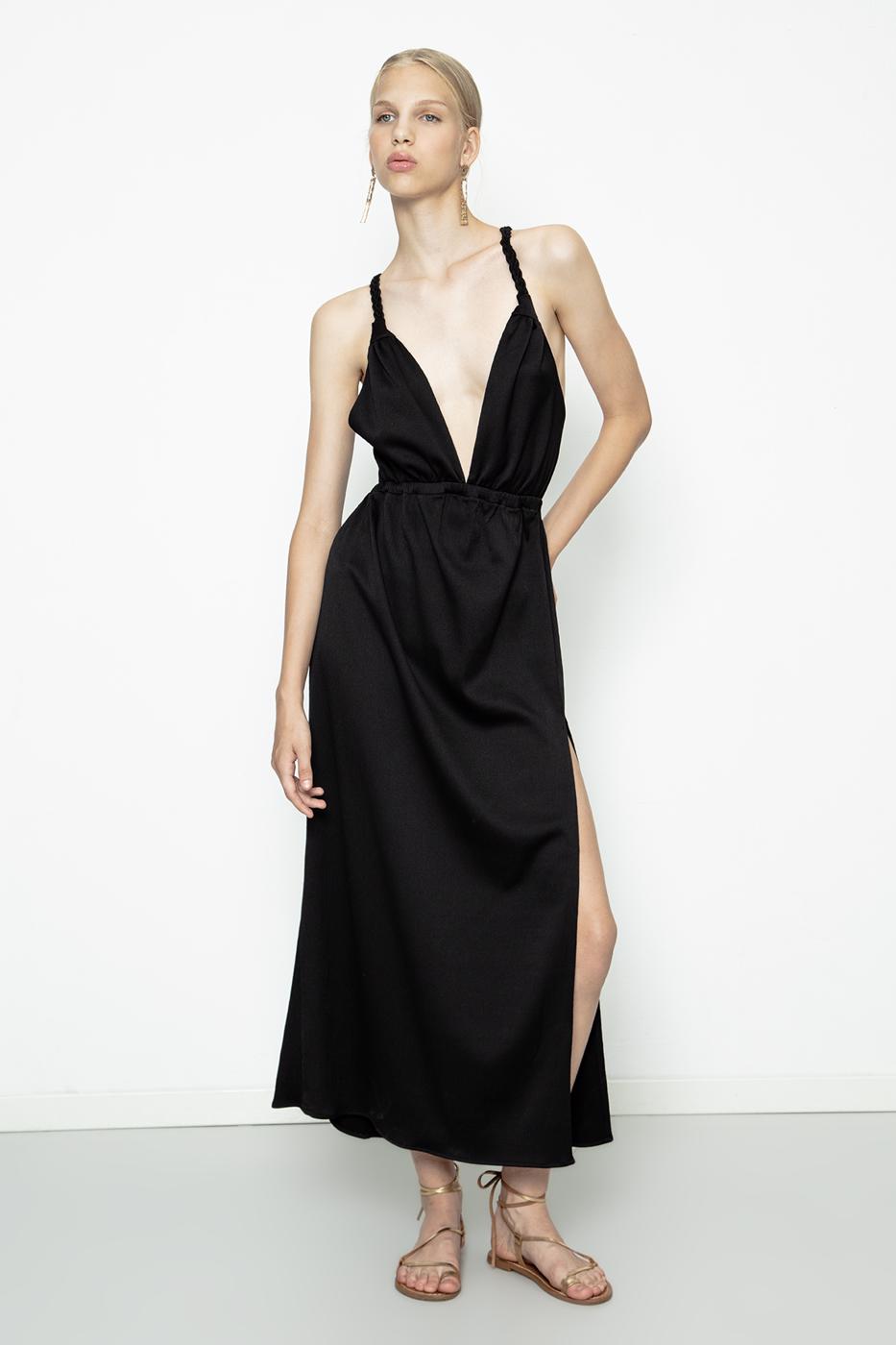 BSL Women Backless Satin Dress - Biel/Bienne