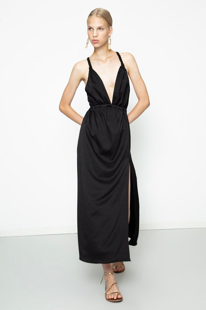BSL Women Backless Satin Dress - Biel/Bienne