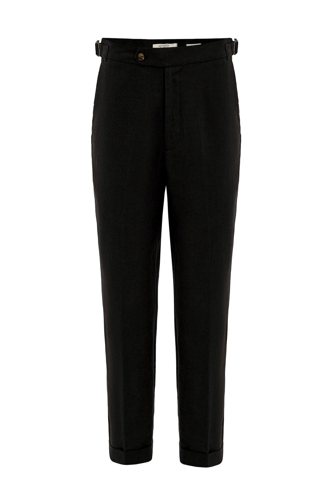 ANT Antioch Black 100% Linen Italian Cut Men's Trousers - Caen