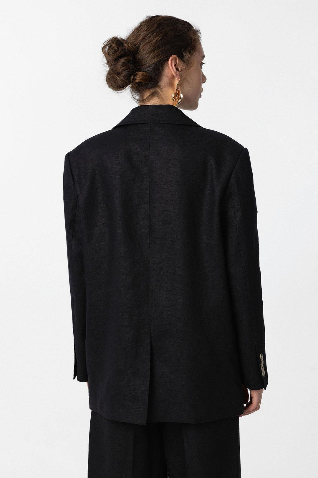 ANT Antioch Siyah 100% Keten Kadın Blazer Ceket - Baia Mare